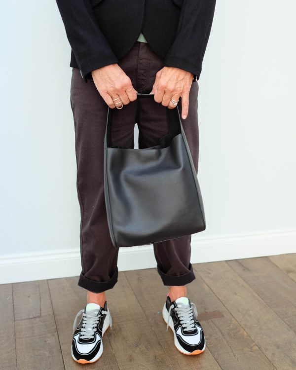 JOSEPH slouch leather bag in black Sale