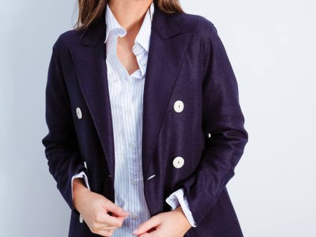 HWL Pressed wool blazer in navy blue Online now