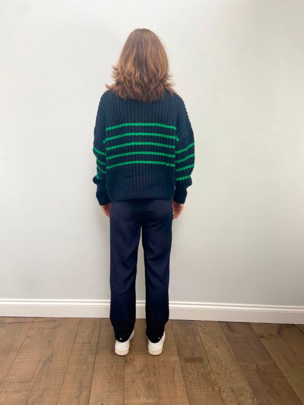 M Tupper Striped Knit in Indigo For Discount