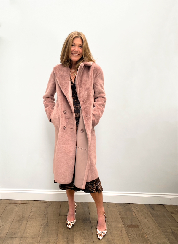 R&P Pita reversible long coat in misty rose Discount