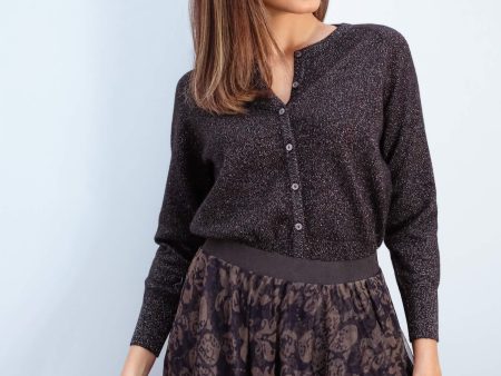 JU Lurex cardigan in black For Discount