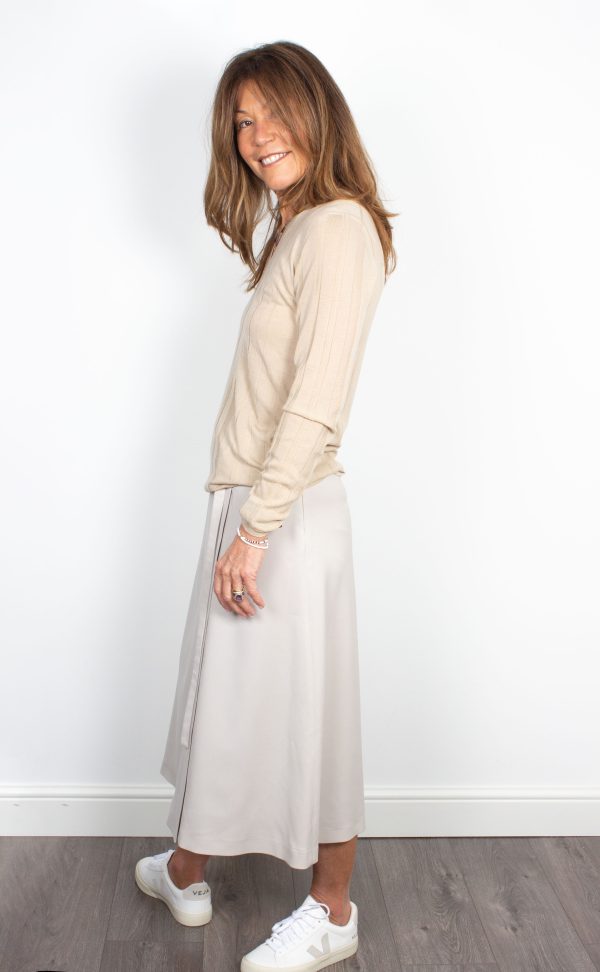 Joseph V-neck fine merino-wool chai chine jumper Online Sale