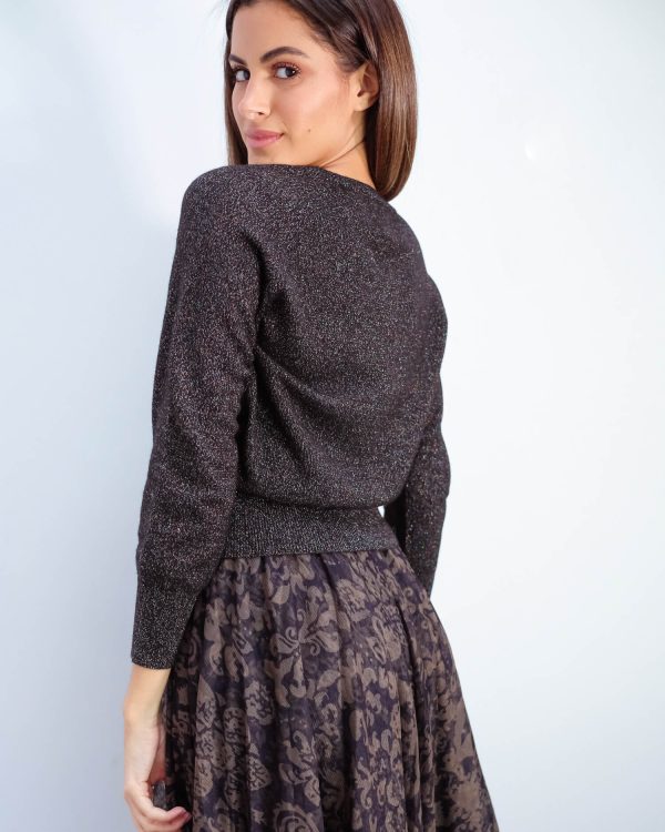 JU Lurex cardigan in black For Discount