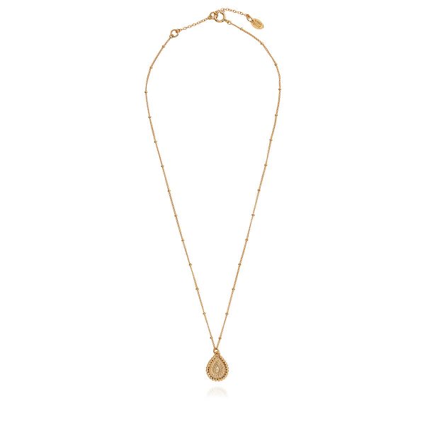 AB 10089 Mosaic scallop teardrop necklace in gold Cheap