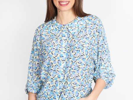 PPL Meena Shirt in Clementines 02 in Blue on Yellow Online Hot Sale