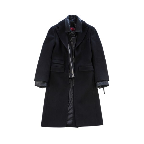 Dsquared2 Wool Leather Coat - Women s 42 on Sale