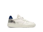 D.A.T.E Court white bluette leather trainers For Cheap