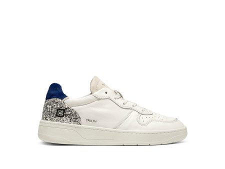 D.A.T.E Court white bluette leather trainers For Cheap