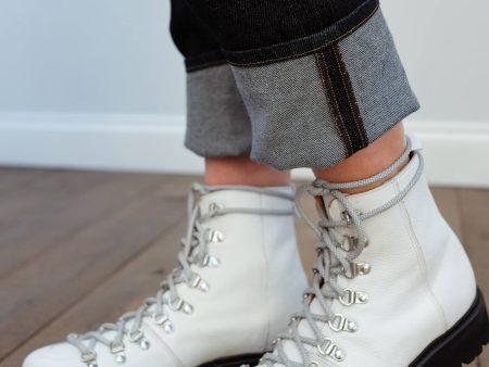 Grenson Nanette ski boot in white softie on Sale