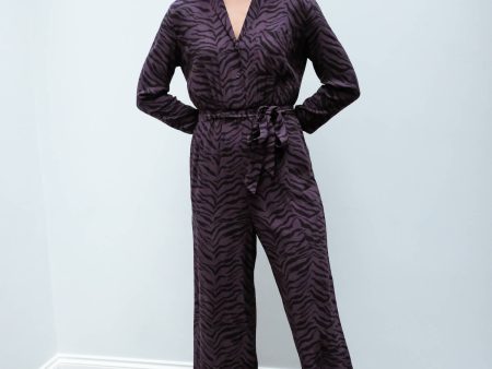 R Callan jumpsuit in charcoal tiger stripe Hot on Sale