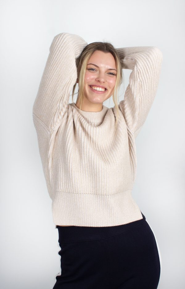 Joseph cotton-blend round-neck chai jumper Supply