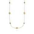 AB NK10085 Long multi disc necklace in gold, turquoise Sale