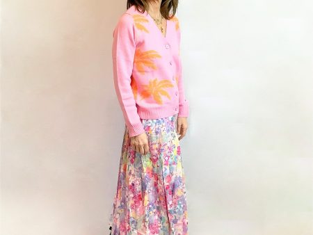 JU Palm Tree Cardi in Flamingo, Neon Orange Fashion