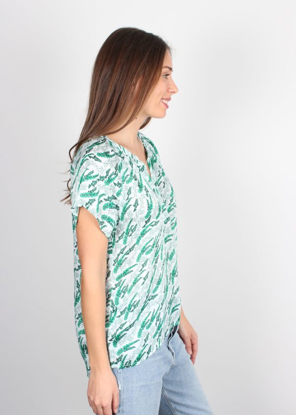 PPL Jack Open Tee in Fern 01 in Green & White Online now