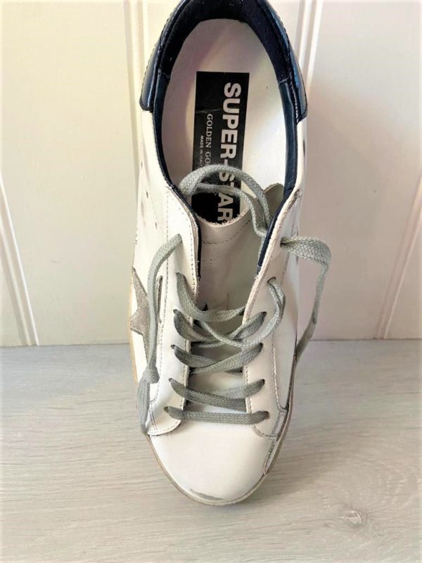 GG Superstar 102 in White with Ice Star and Blue Heel Online Sale