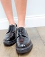 Grenson Gwynith gloss brogues in black For Sale