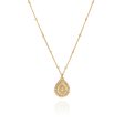 AB 10089 Mosaic scallop teardrop necklace in gold Cheap