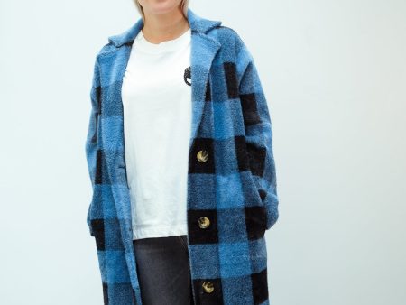 EA Wice check knit cardi in persian sky Fashion