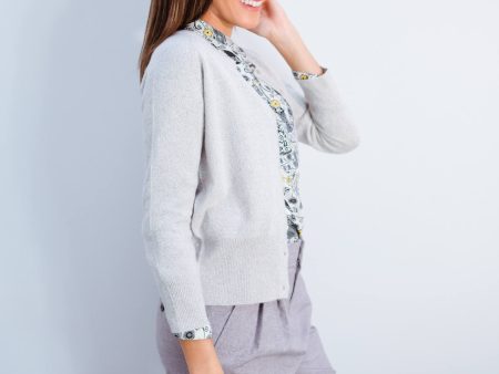 JU Lurex cardigan in cream Online now