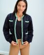 EA Wiri Knit Pearls Cardi in Royal Navy For Sale