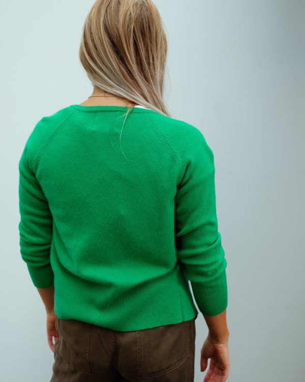 JU Shrunken cardi in bright green Supply