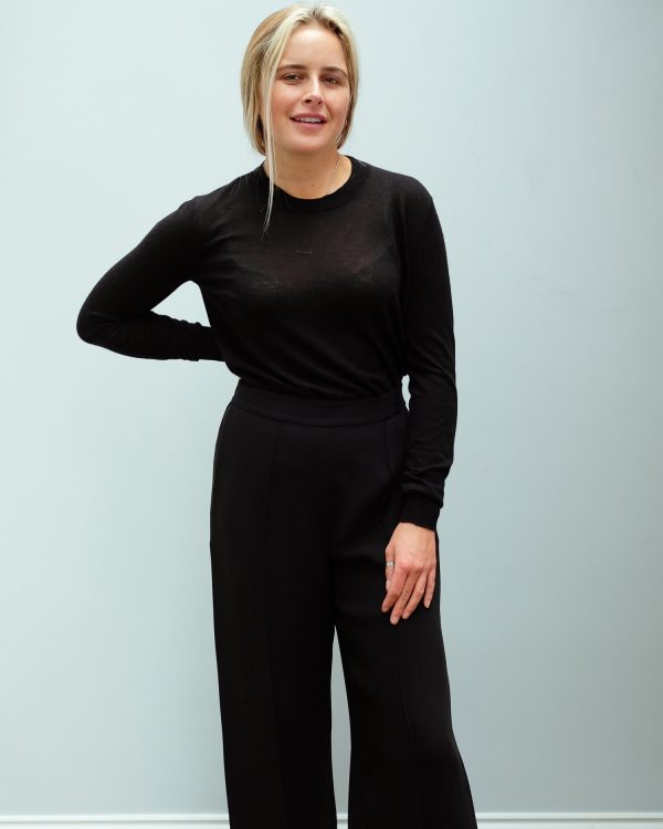 JOSEPH Tawn matt georgette trousers in black Online Hot Sale