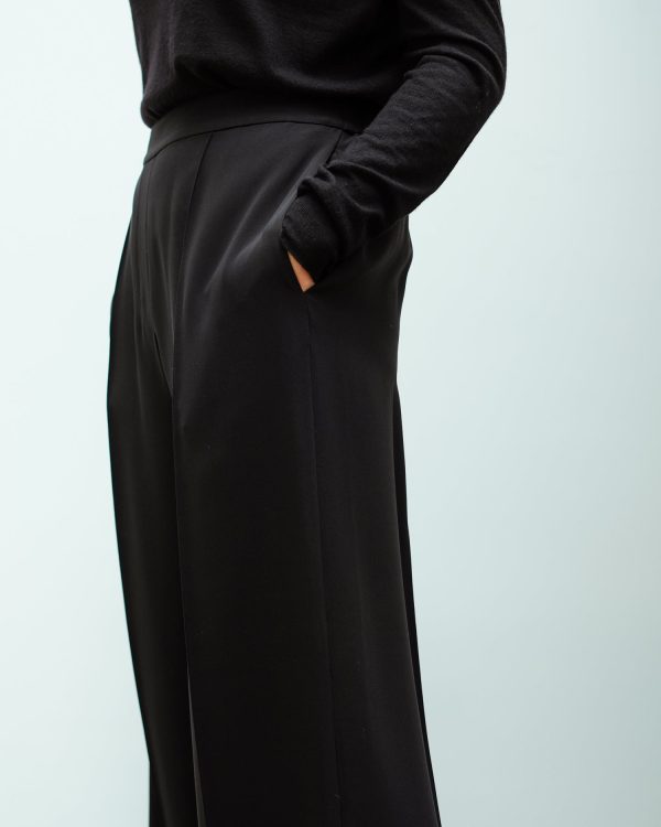 JOSEPH Tawn matt georgette trousers in black Online Hot Sale