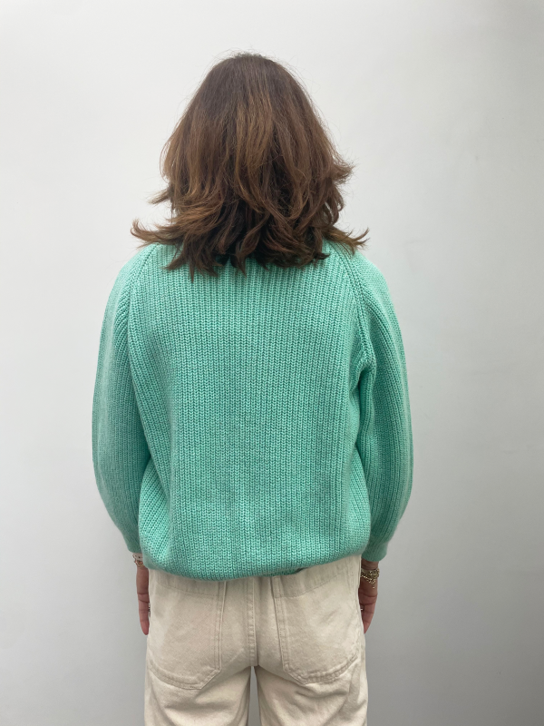 BR Dosany Knit Cardi in Aqua Hot on Sale